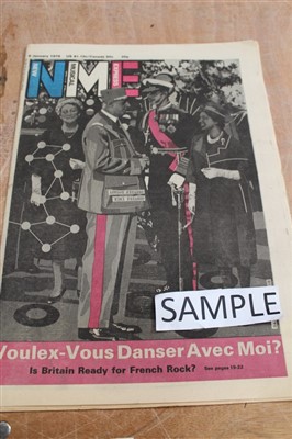 Lot 2460 - New Musical Express periodicals 1973 - 1980 - including Death of Elvis, Jim Rodford photograph, Death of John Lennon, Death of Bob Marley, Record Mirror 1979