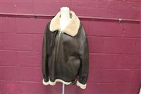 Lot 603 - Good Quality Reproduction Second World style American leather and sheepskin flying jacket