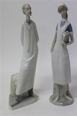 Lot 2063 - Two large Lladro porcelain figures – Doctor and Nurse