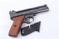 Lot 918 - Webley ‘The Webley Mark I’ Air Pistol with wooden grips and a spare set of checkered plastic Webley branded grips