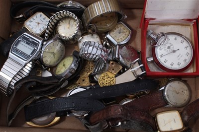 Lot 3202 - Group vintage and other wristwatches, Smiths stopwatch, pocket watch and parts
