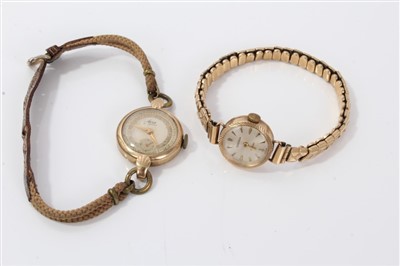 Lot 3205 - Two gold (9ct) cased wristwatches