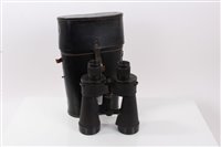Lot 537 - Second World War Nazi Kreigsmarine Binoculars in leather case