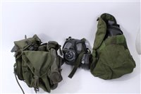 Lot 621 - Collection of British Military chest webbing together with two respirators