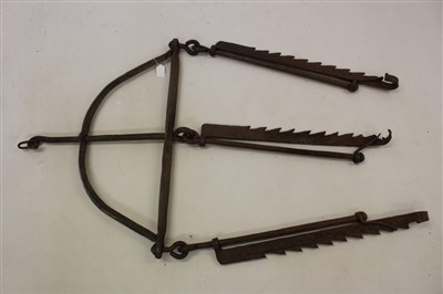 Lot 945 - 18th / 19th century wrought iron inglenook jack