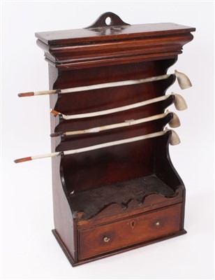 Lot 914 - George III oak and fruitwood pipe rack