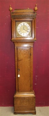 Lot 1293 - 18th century longcase clock with thirty hour movement, signed 'Thomas Knight of Thaxted'