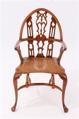 Lot 904 - Stuart King - 20th Century miniature yew and elm Windsor chair in the Strawberry Gothic tradition