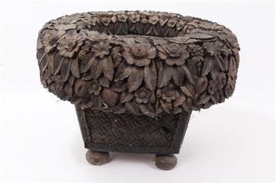 Lot 937 - Highly unusual 19th century Colonial carved hardwood planter