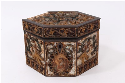 Lot 916 - George III navette form rolled paper tea caddy