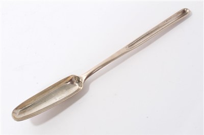 Lot 385 - Late George III silver marrow scoop, London 1819