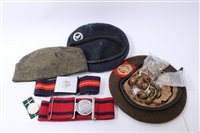 Lot 565 - Group of various Militaria to include buttons and badges,  Pakistan independence Medal, berets and belts
