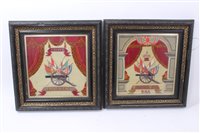 Lot 581 - Two First World War Period Wool work panels in glazed frames