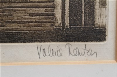 Lot 1069 - Valerie Thornton (1931-1991) signed artists proof etching and aquatint - The Granary, in glazed frame, 31cm x 39cm