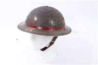 Lot 598 - Second World War British Military MKII Steel Helmet with painted finish and badges for - National Fire Service No. 36 (South East London) named inside to 490765 Wyatt