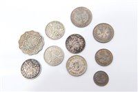 Lot 134 - G.B. Maundy oddments – to include Victoria Y.H. 1847 4d, 3d, 1d, 1846 2d.  All EF or better and a few other coins (10 coins in total)