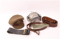 Lot 611 - Second World War Royal Army Service Corps Officers Cap by Burberry’s together with mess tins and military belts