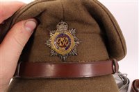 Lot 611 - Second World War Royal Army Service Corps Officers Cap by Burberry’s together with mess tins and military belts