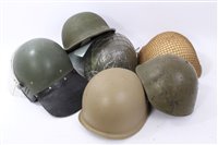 Lot 613 - Collection of Six Various military helmets
