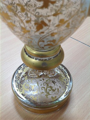 Lot 302 - 19th century Bohemian glass ewer and en-suite pair of goblets