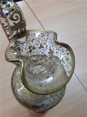 Lot 302 - 19th century Bohemian glass ewer and en-suite pair of goblets
