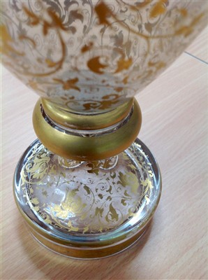 Lot 302 - 19th century Bohemian glass ewer and en-suite pair of goblets