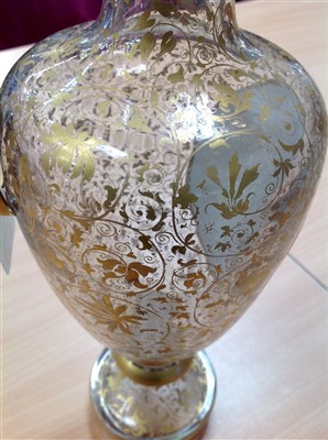 Lot 302 - 19th century Bohemian glass ewer and en-suite pair of goblets