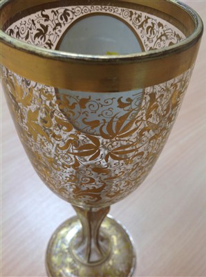 Lot 302 - 19th century Bohemian glass ewer and en-suite pair of goblets