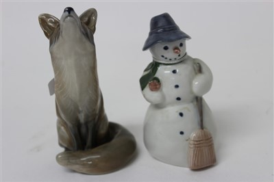 Lot 2072 - Two Royal Copenhagen models – Fox no. 1475 and Snowman no. 5658