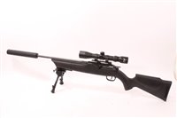 Lot 929 - Umarex .22 Calibre Air Rifle (gas powered), bolt action, with Walter telescopic sight, bi-pod stand, in a slip case