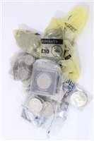 Lot 137 - World – mixed coinage – to include G.B. 18th – 19th century copper coins, George V Crowns 1935 (x 2), U.S. silver Dollar 1992 and others (qty)