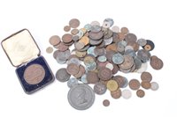 Lot 140 - World – mixed coinage and medallions – to include G.B. Georgian copper coins, Nelson white metal medallion commemorating The Opening of The Nelson Testimonial Trafalgar Square 21 October 1844 (N.B....