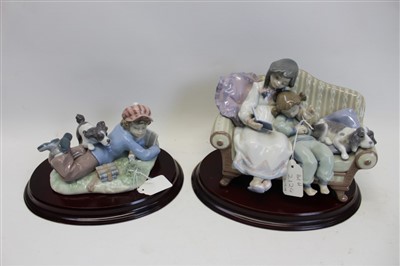 Lot 2124 - Two Lladro porcelain figures - Big Sister and Study Buddies