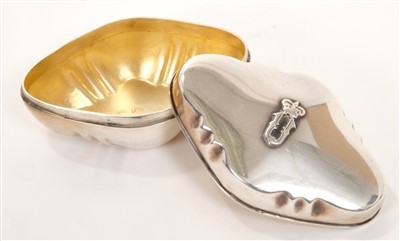 Lot 5 - HM King Umberto I of Italy (1844 – 1900) – Royal silver table box of fluted navette form