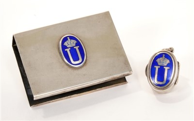 Lot 6 - HM King Umberto I of Italy (1844 – 1900) Royal silver matchbox holder and Royal silver oval pill box