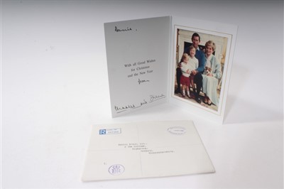 Lot 20 - TRH The Prince and Princess of Wales – signed 1986 Christmas card, inscribed, sent to Dennis Brown