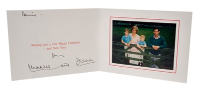 Lot 22 - TRH The Prince and Princess of Wales – signed 1988 Christmas card, inscribed, sent to Dennis Brown