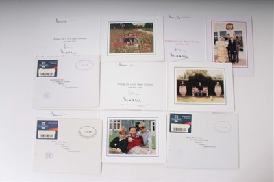 Lot 29 - HRH Prince Charles Prince of Wales, four signed, inscribed 1990s Christmas cards