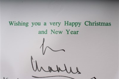 Lot 29 - HRH Prince Charles Prince of Wales, four signed, inscribed 1990s Christmas cards