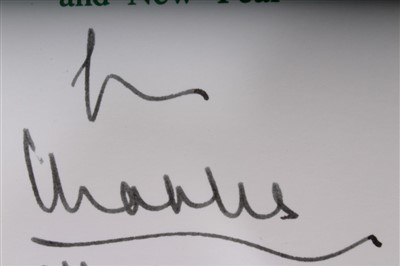 Lot 29 - HRH Prince Charles Prince of Wales, four signed, inscribed 1990s Christmas cards
