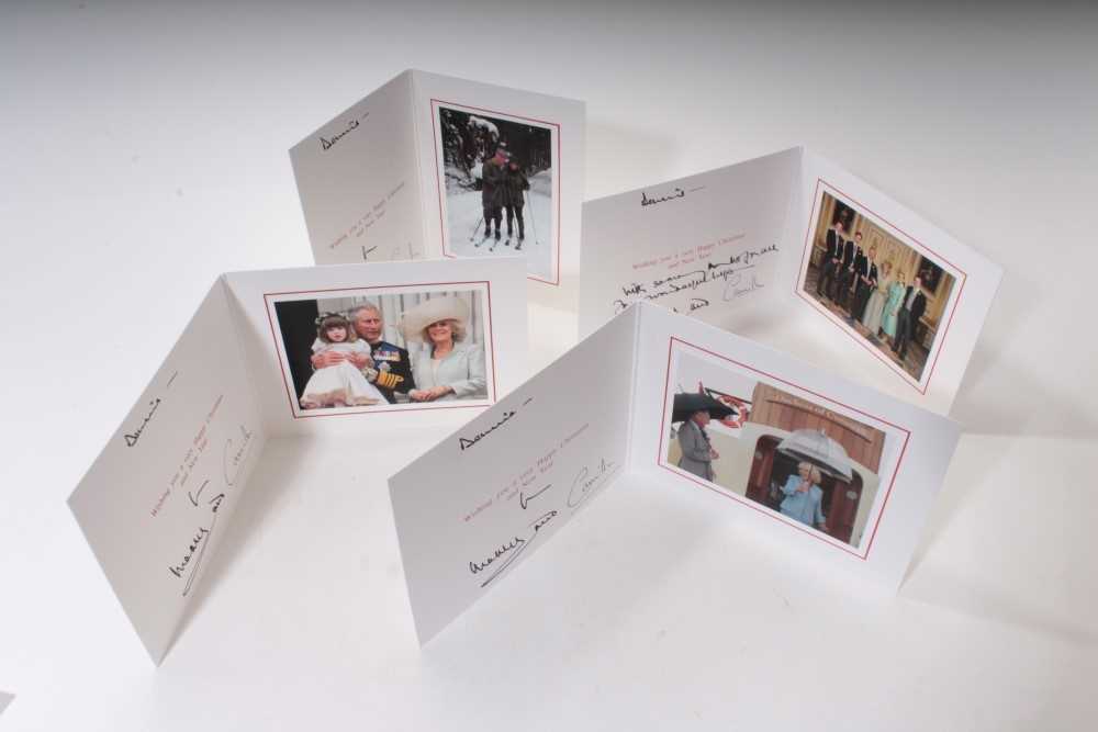 Lot 32 - TRH Prince Charles Prince of Wales and Camilla Duchess of Cornwall, four 2000s signed cards