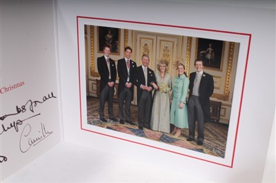Lot 32 - TRH Prince Charles Prince of Wales and Camilla Duchess of Cornwall, four 2000s signed cards