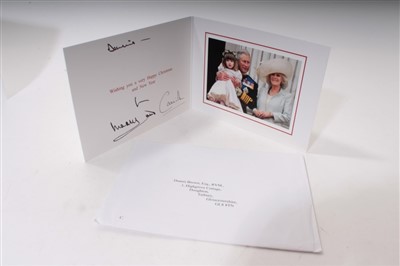Lot 32 - TRH Prince Charles Prince of Wales and Camilla Duchess of Cornwall, four 2000s signed cards