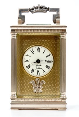 Lot 35 - The Wedding of HRH Prince Charles Prince of Wales to Lady Diana Spencer, silver carriage clock