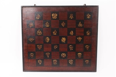 Lot 1003 - Georgian polychrome painted mahogany games board
