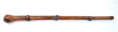 Lot 993 - Georgian Naive Folk Art Yewwood walking cane / club
