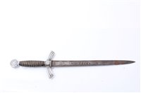 Lot 805 - Nazi First Pattern Luftwaffe Dress dagger with wire bound leather covered grip (lacking scabbard)