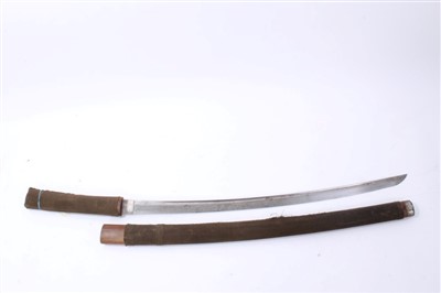 Lot 842 - Japanese katana, probably mid-17th century, carved fullered blade