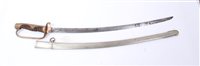 Lot 845 - Late 19th century Japanese Army officers’ sword with early blade in regulation military mounts and scabbard and another for Formosa Occupation Army (no scabbard) (2)