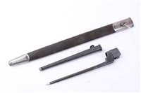 Lot 823 - British Military No.4 MK II bayonet (Cruciform spike) together with a Bayonet scabbard (2)